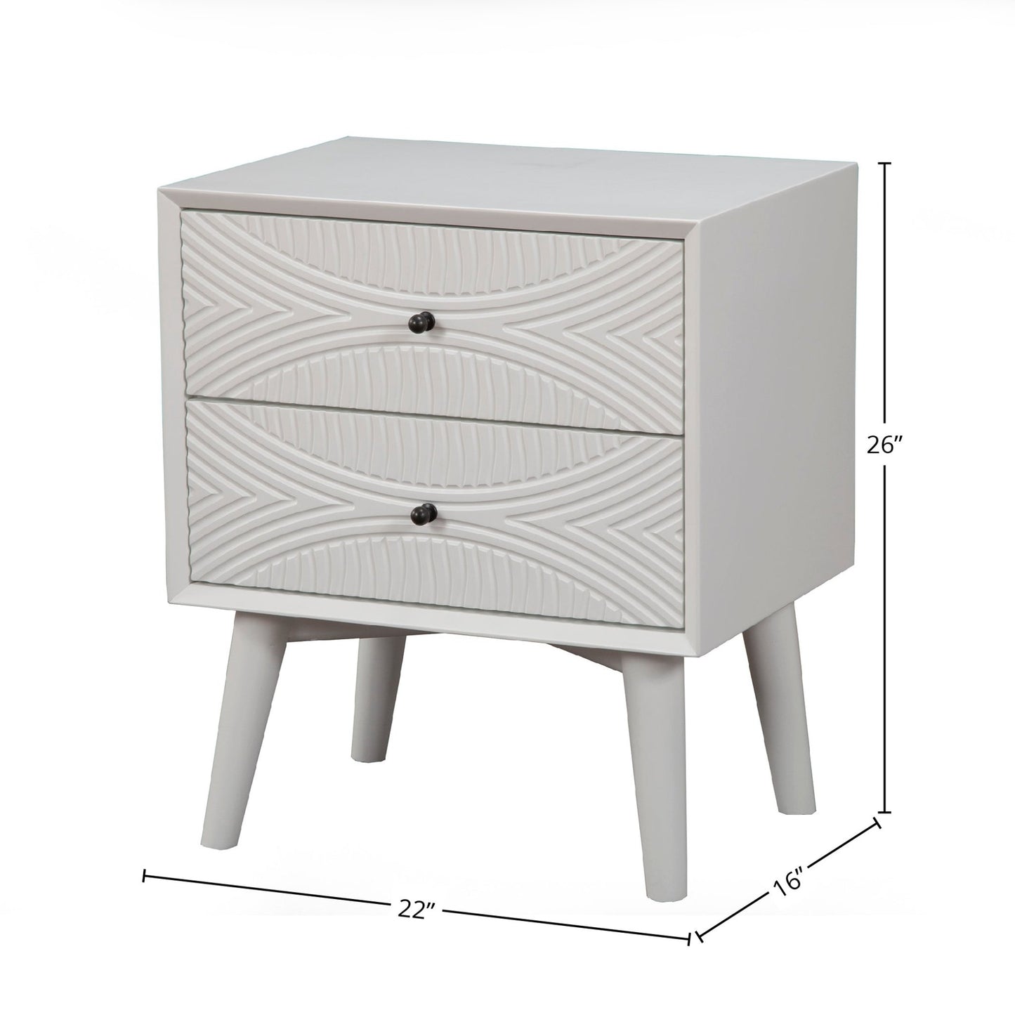 Tranquility Nightstand, White - Alpine Furniture