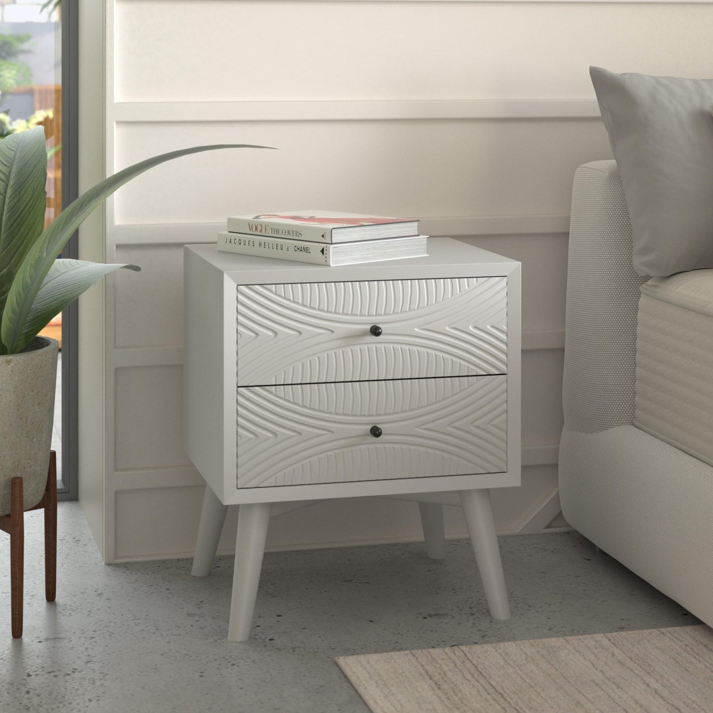 Tranquility Nightstand, White - Alpine Furniture