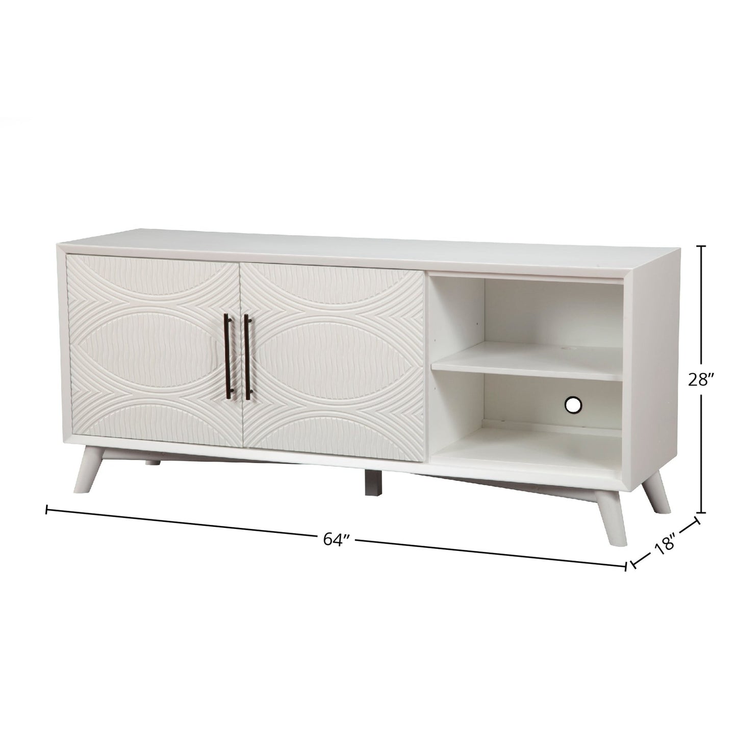 Tranquility TV Console, White - Alpine Furniture
