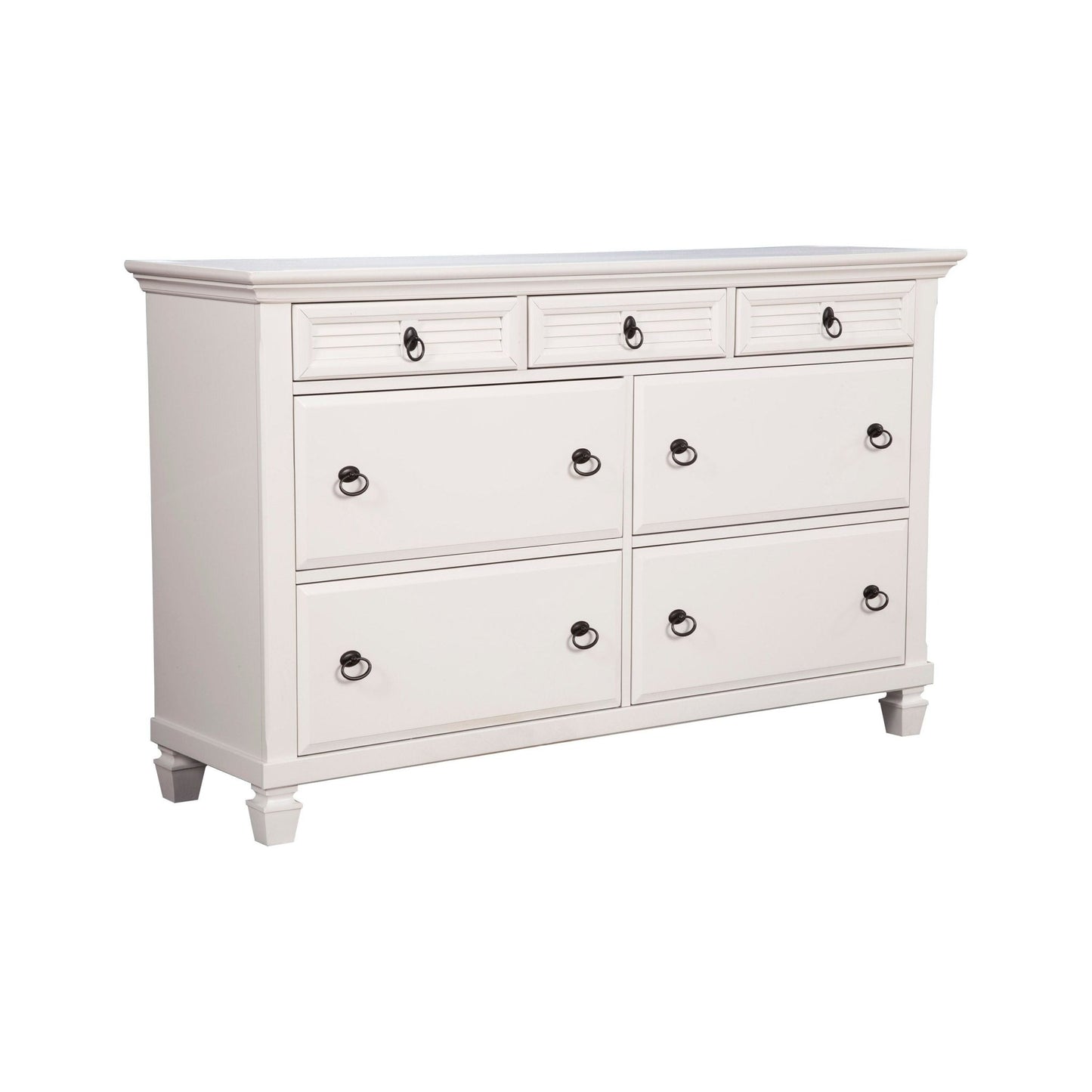 Winchester 7 Drawer Dresser, White - Alpine Furniture