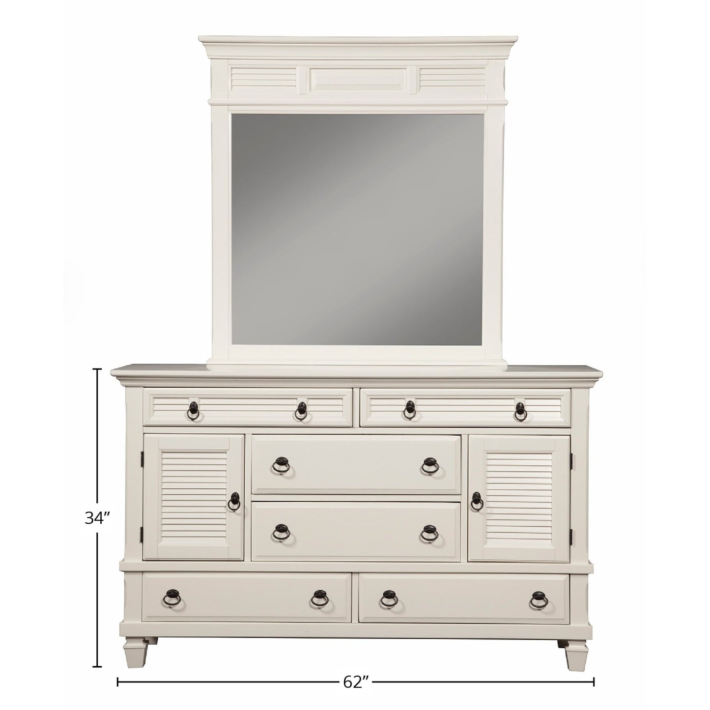 Winchester Dresser, White - Alpine Furniture