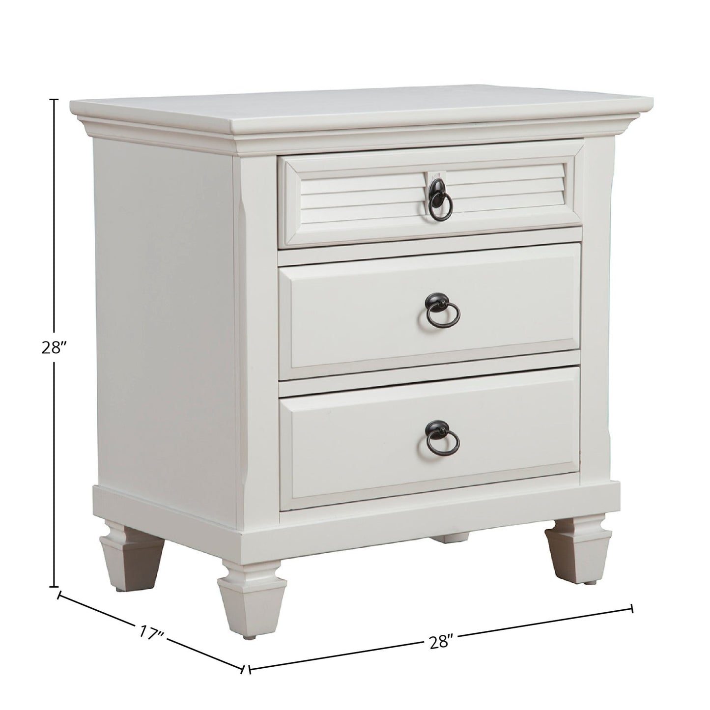 Winchester Nightstand, White - Alpine Furniture