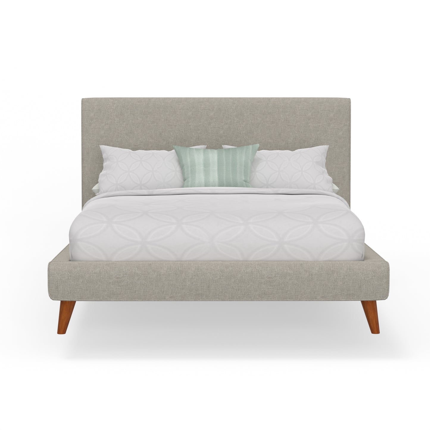 Britney Bed, Light Grey Linen - Alpine Furniture