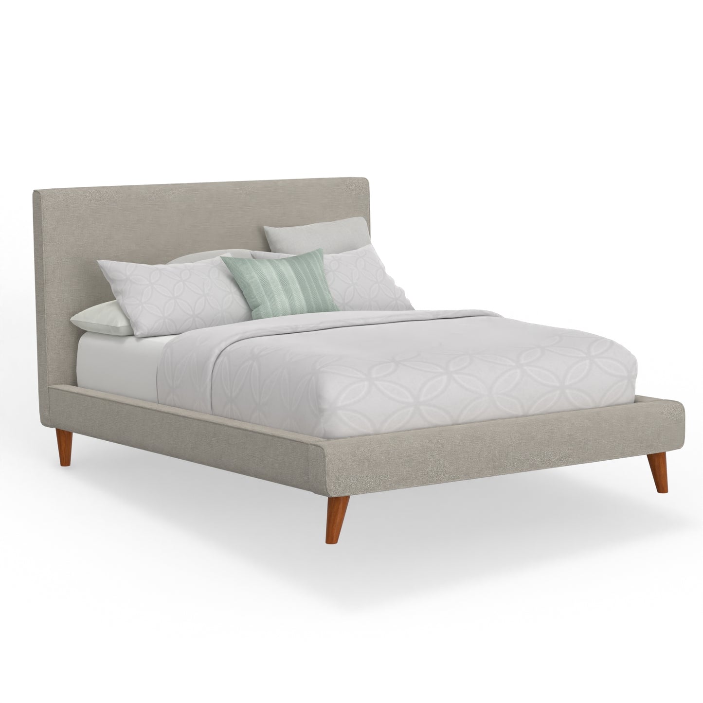 Britney Bed, Light Grey Linen - Alpine Furniture