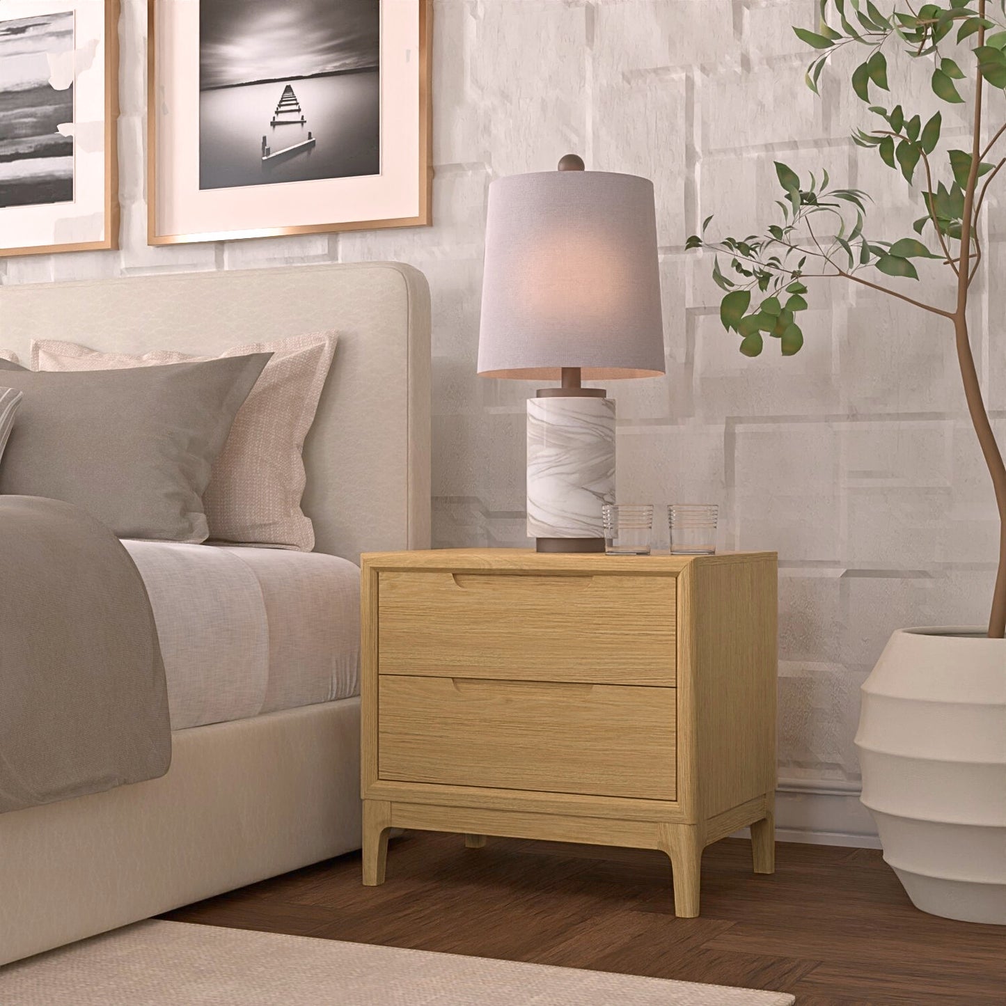 June Nightstand, Light Oak