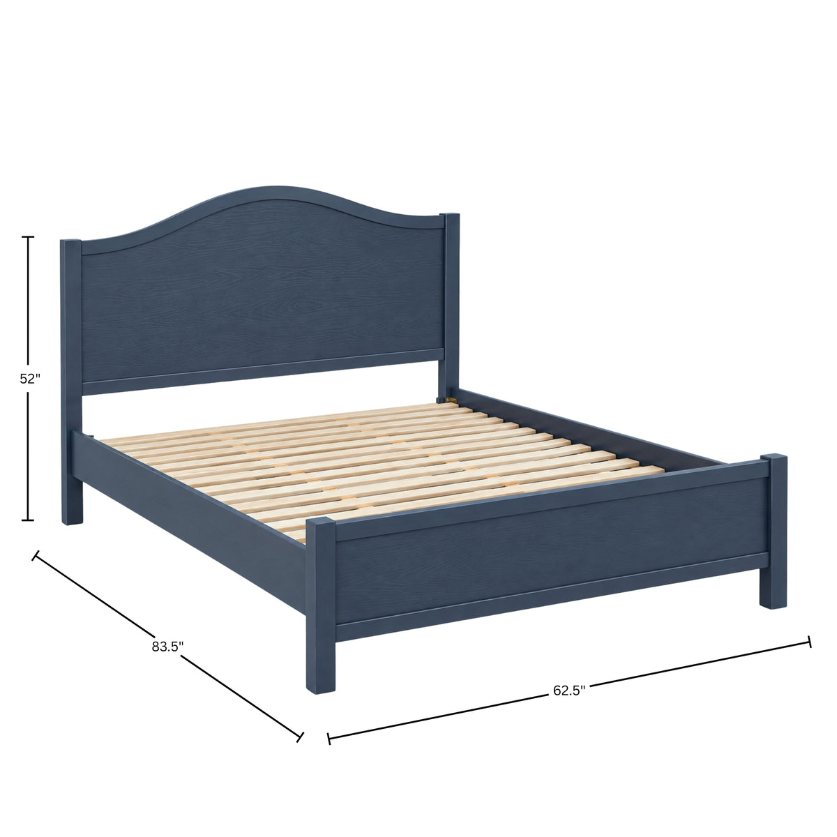 Avery Platform Bed, Navy Blue