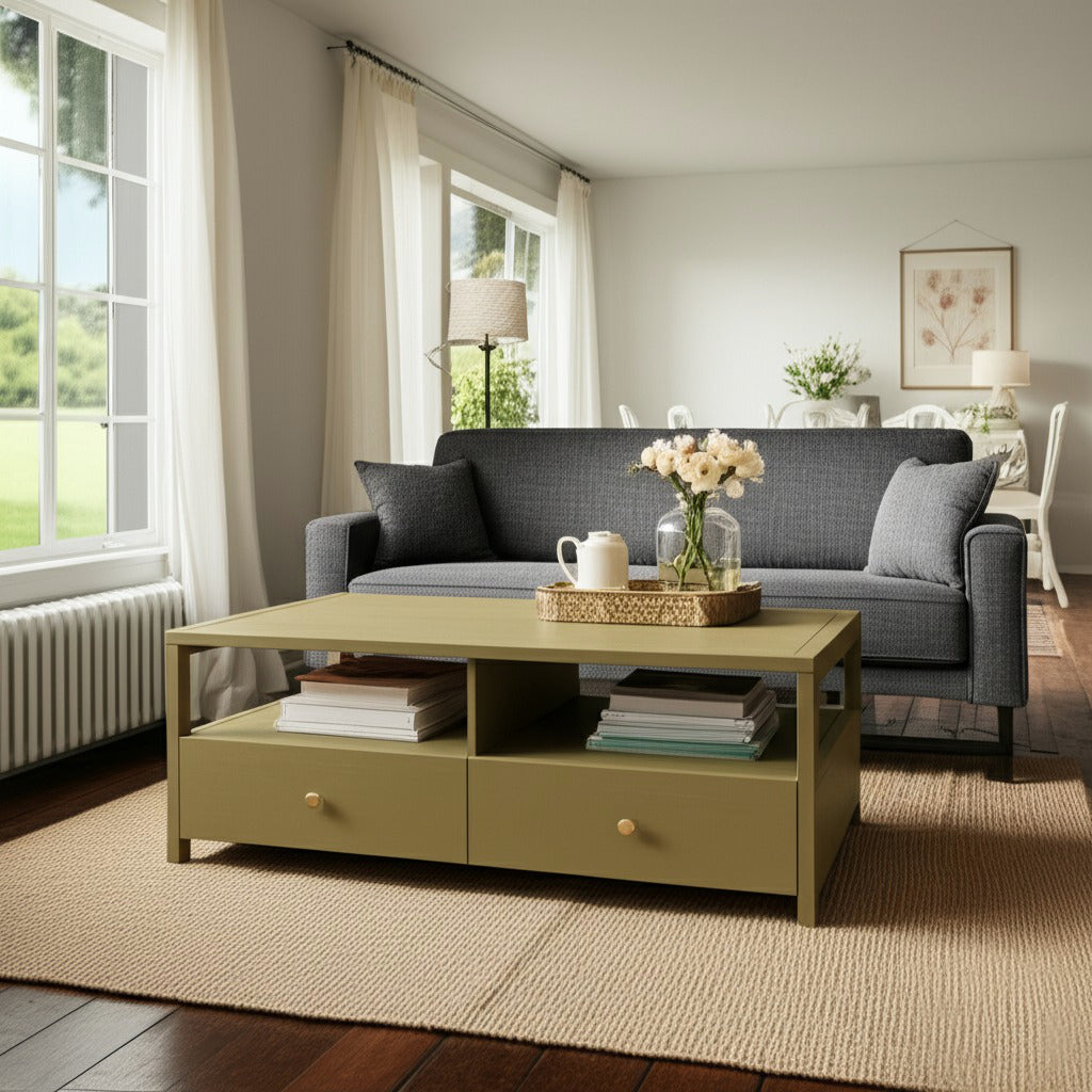 Avery Cocktail Table, Olive Green - Alpine Furniture