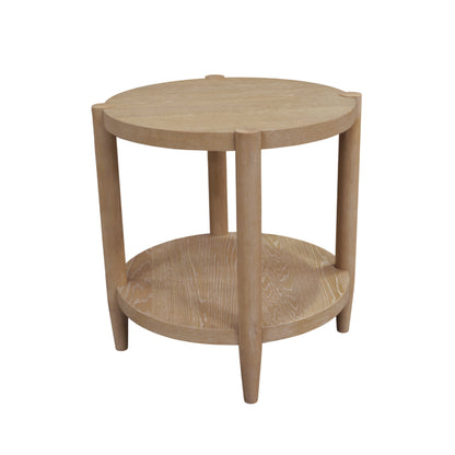 Sinclair Round End Table, Natural