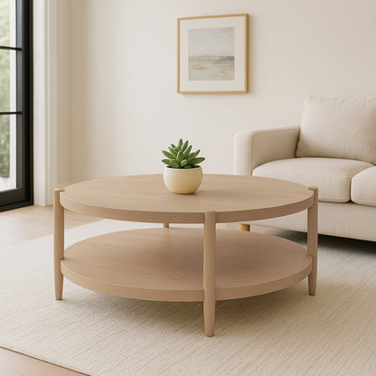 Sinclair Round Coffee Table, Natural