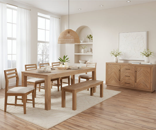 Aiden Dining Table, Natural Weathered - Alpine Furniture