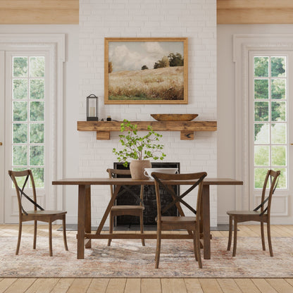 Arendal Trestle Dining Table, Burnished Dark Oak - Alpine Furniture