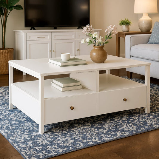 Avery Cocktail Table, Coconut Milk - Alpine Furniture
