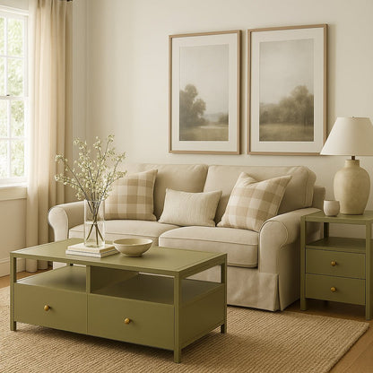 Avery Cocktail Table, Olive Green - Alpine Furniture