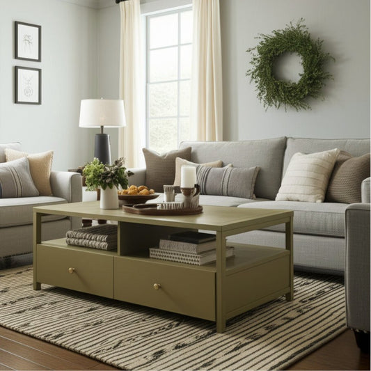 Avery Cocktail Table, Olive Green - Alpine Furniture
