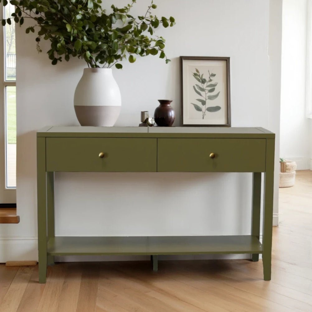 Avery Console Table, Olive Green - Alpine Furniture
