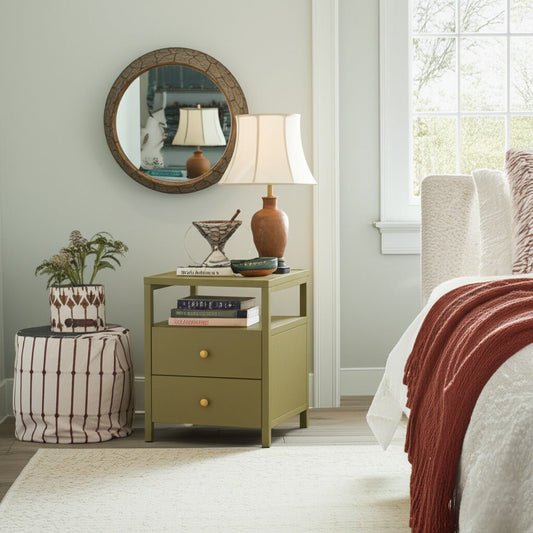 Avery End Table, Olive Green - Alpine Furniture