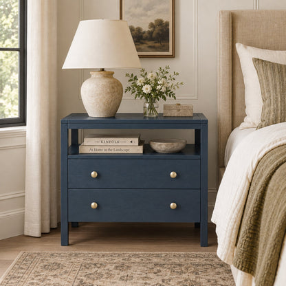 Avery Nightstand, Navy Blue - Alpine Furniture
