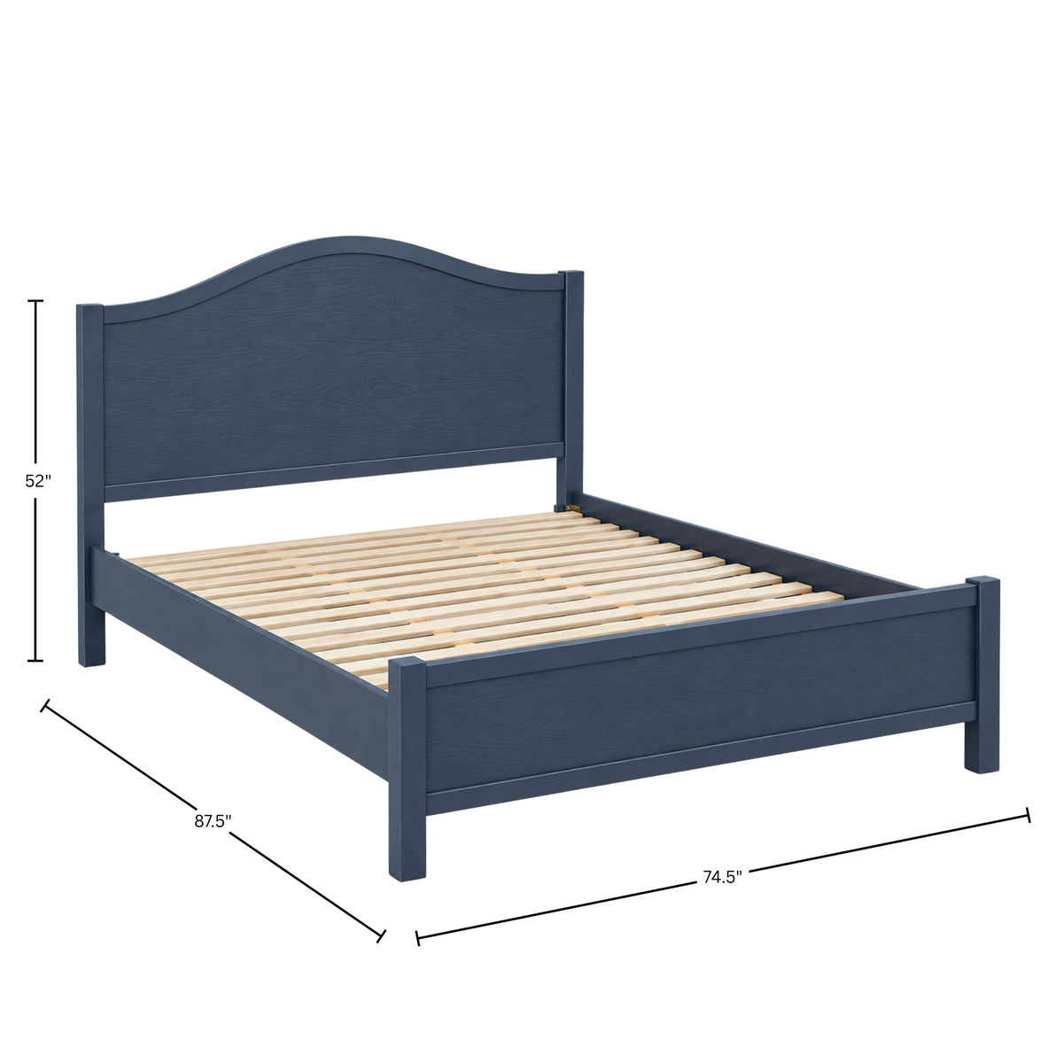 Avery Platform Bed, Navy Blue - Alpine Furniture