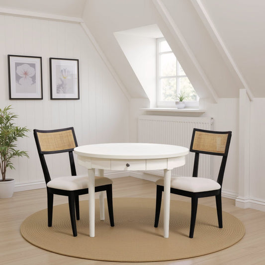 Avery Round Dining Table, Coconut Milk - Alpine Furniture