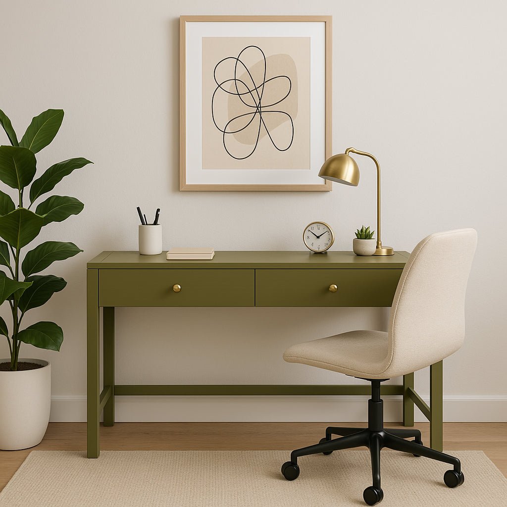 Avery Writing Desk, Olive Green - Alpine Furniture