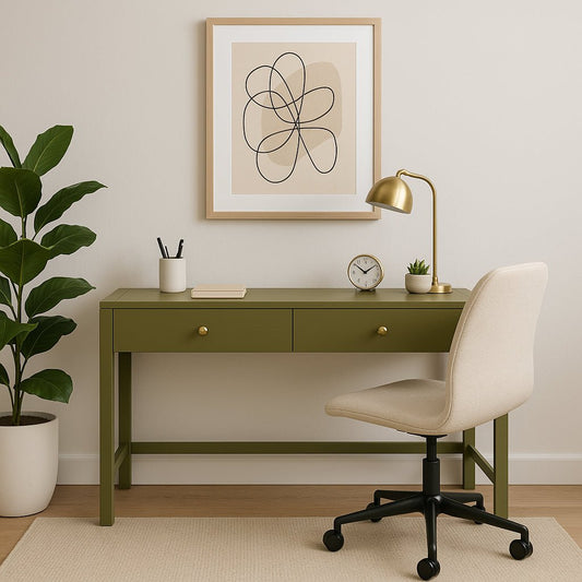 Avery Writing Desk, Olive Green - Alpine Furniture
