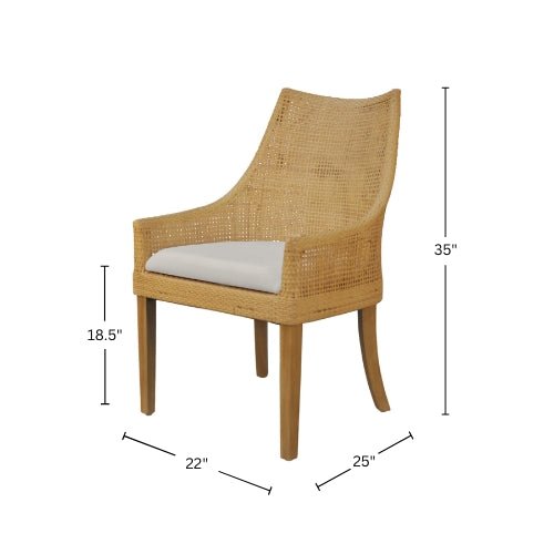 Caldera Dining Chair w/ White Cushion (Set of 2) - Alpine Furniture