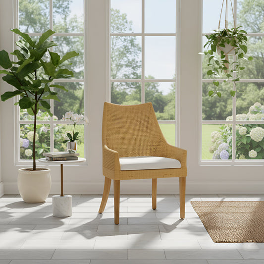 Caldera Dining Chair w/ White Cushion (Set of 2) - Alpine Furniture