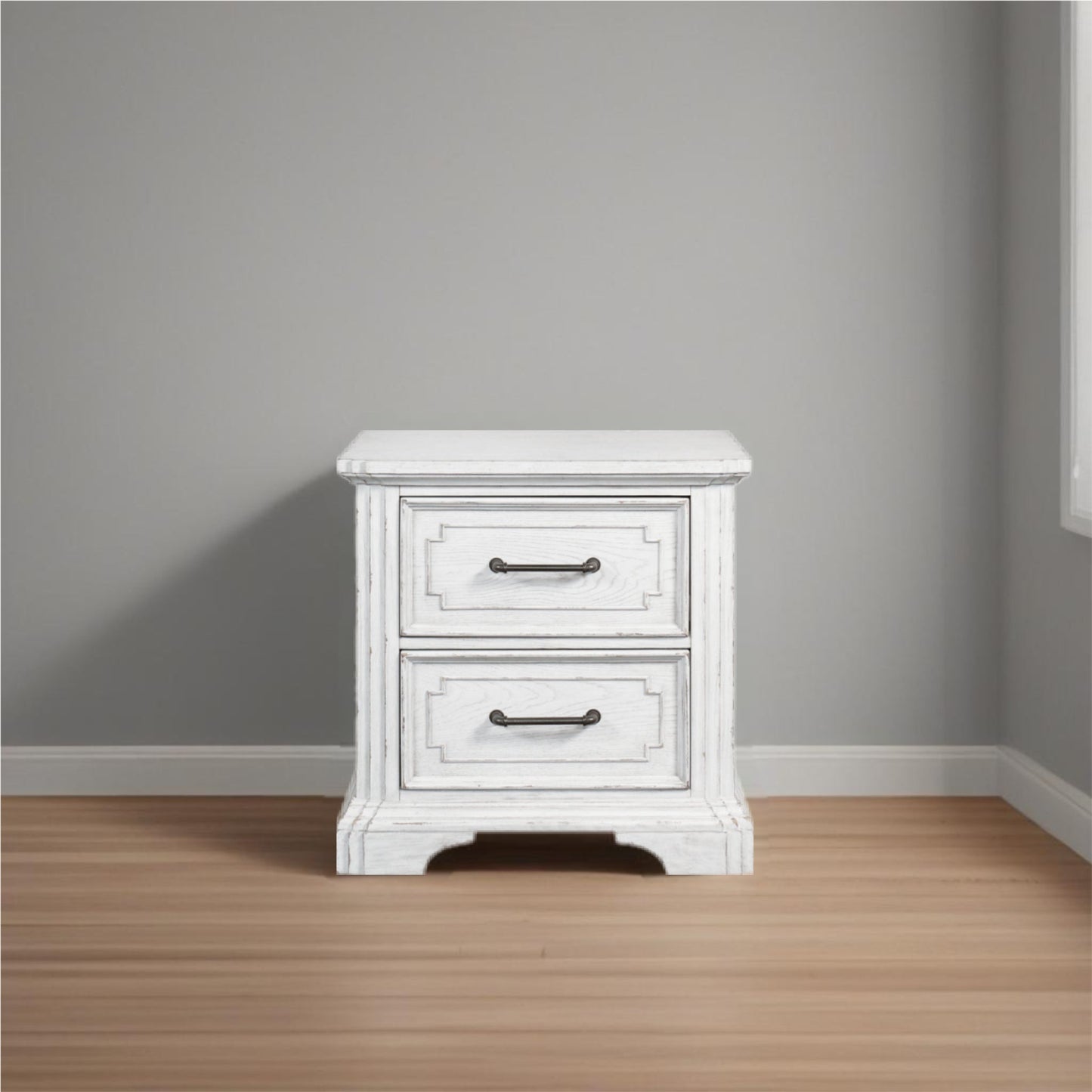 Clara Nightstand, White Mist - Alpine Furniture