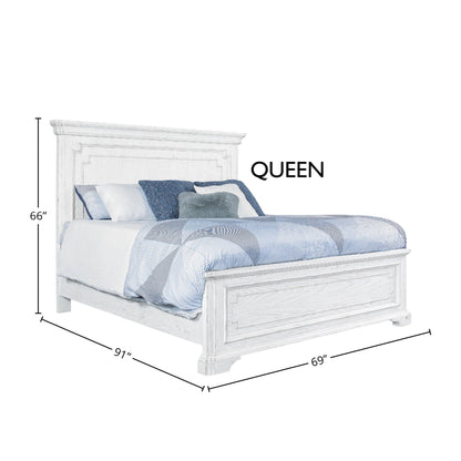 Clara Panel Bed, White Mist - Alpine Furniture