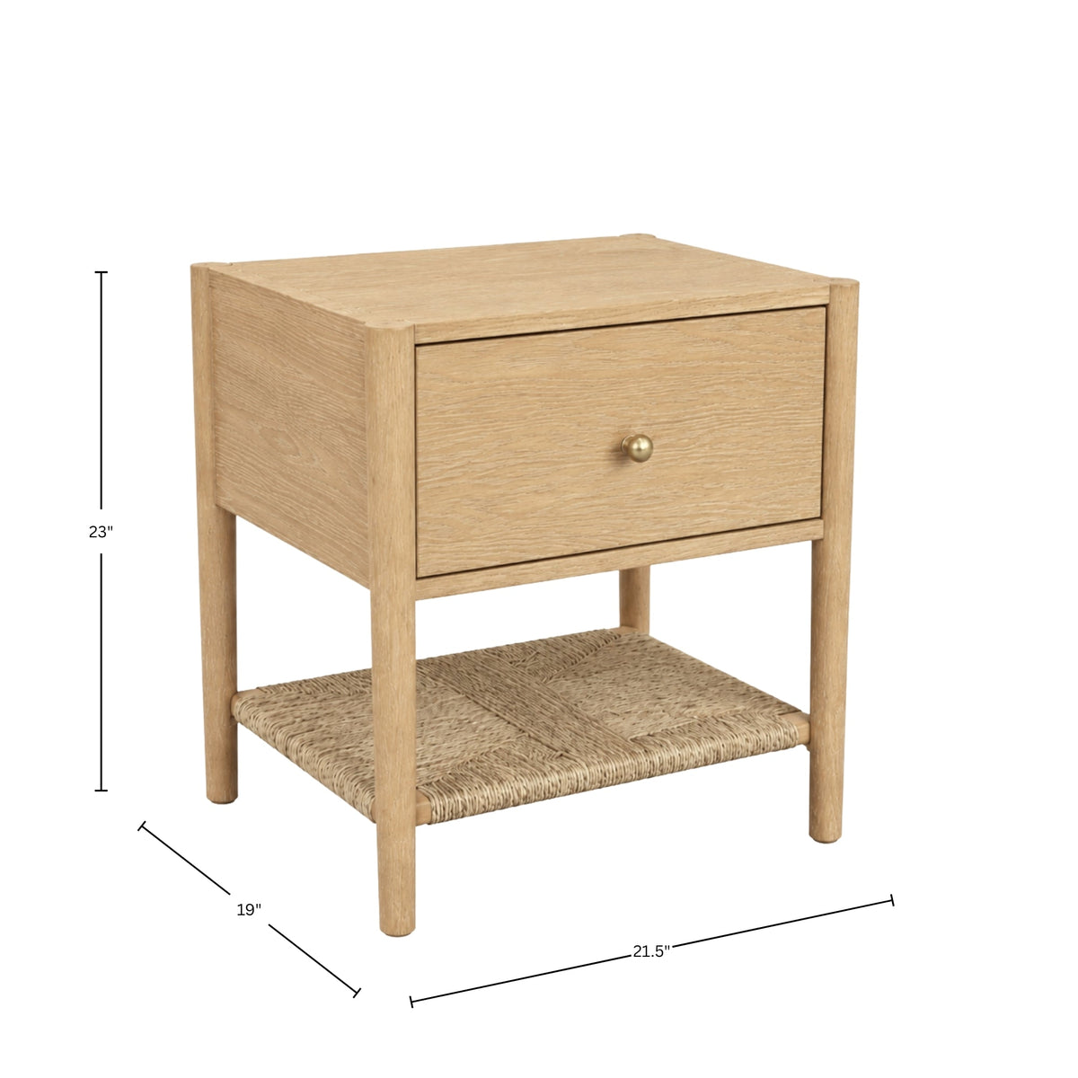 Claudia Nightstand, Natural - Alpine Furniture
