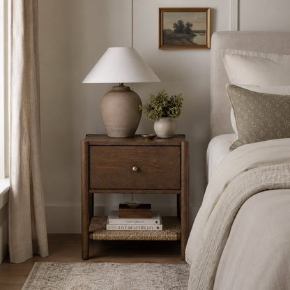 Claudia Nightstand, Walnut - Alpine Furniture