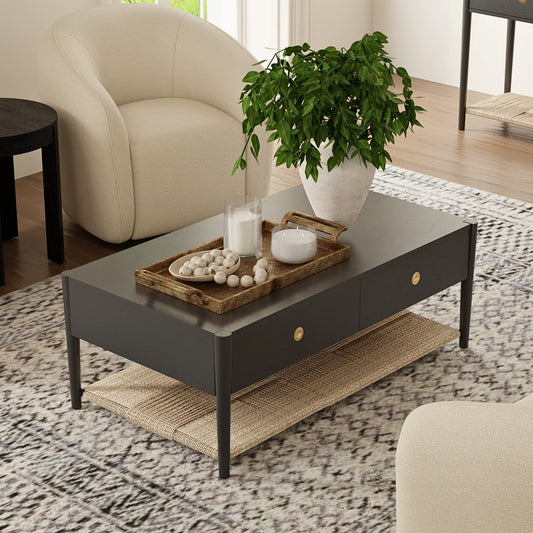 Cleo Coffee Table, Charcoal Gray - Alpine Furniture