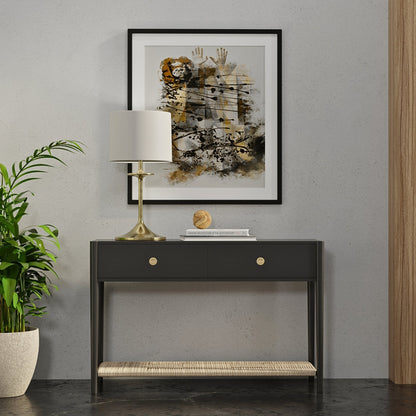 Cleo Console Table, Charcoal Gray - Alpine Furniture