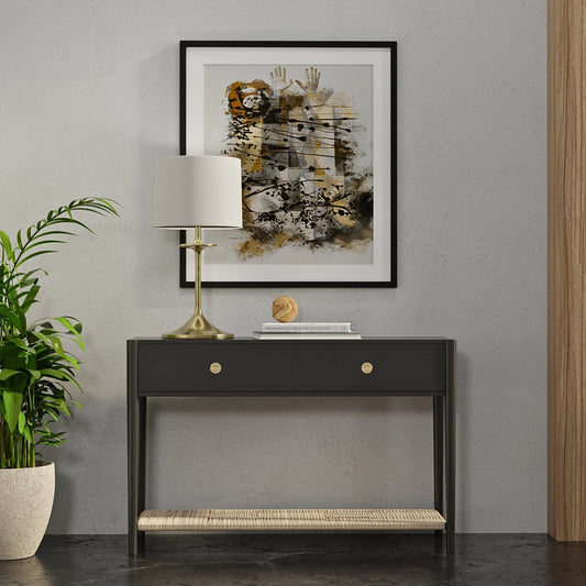 Cleo Console Table, Charcoal Gray - Alpine Furniture