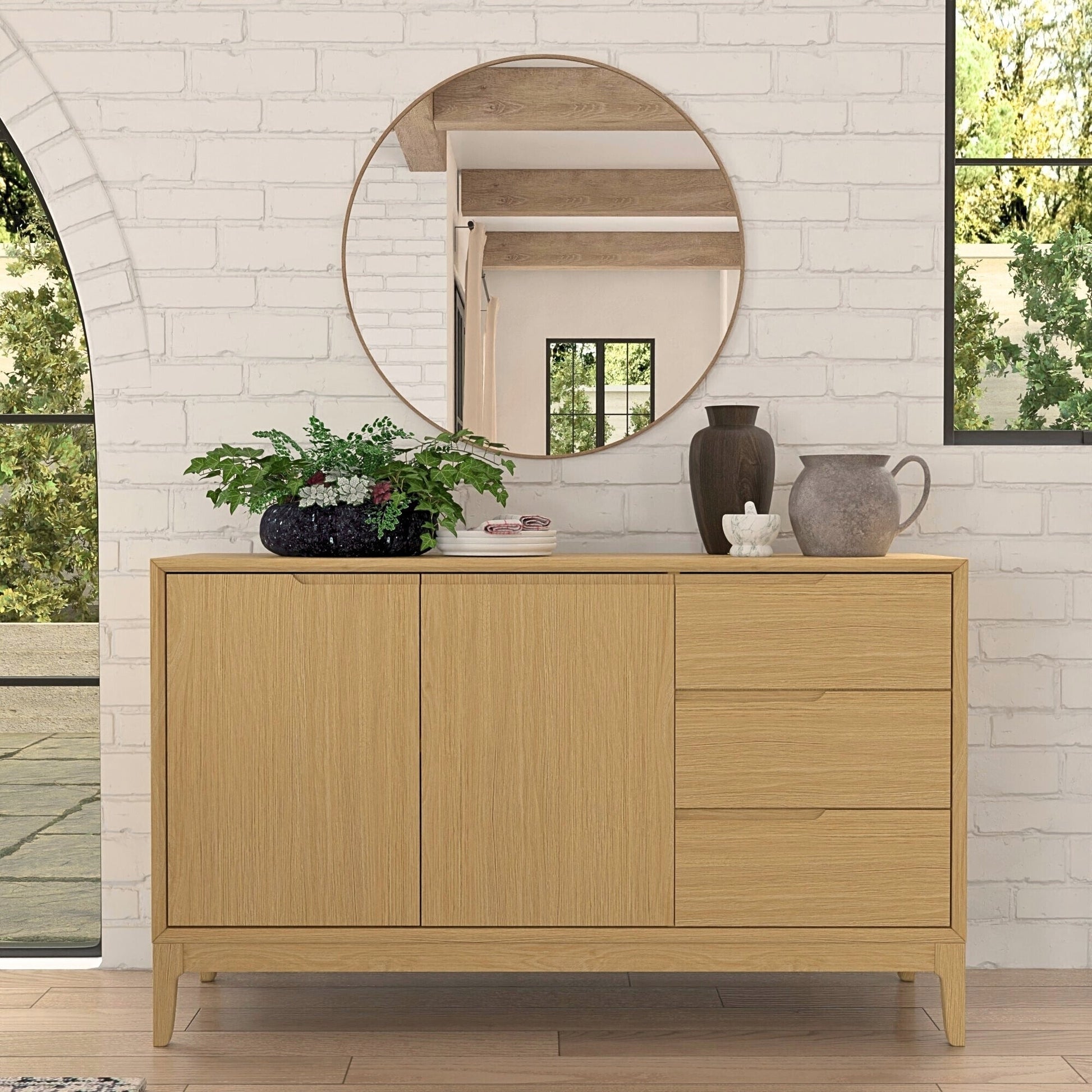 Cove Server, Light Oak - Alpine Furniture