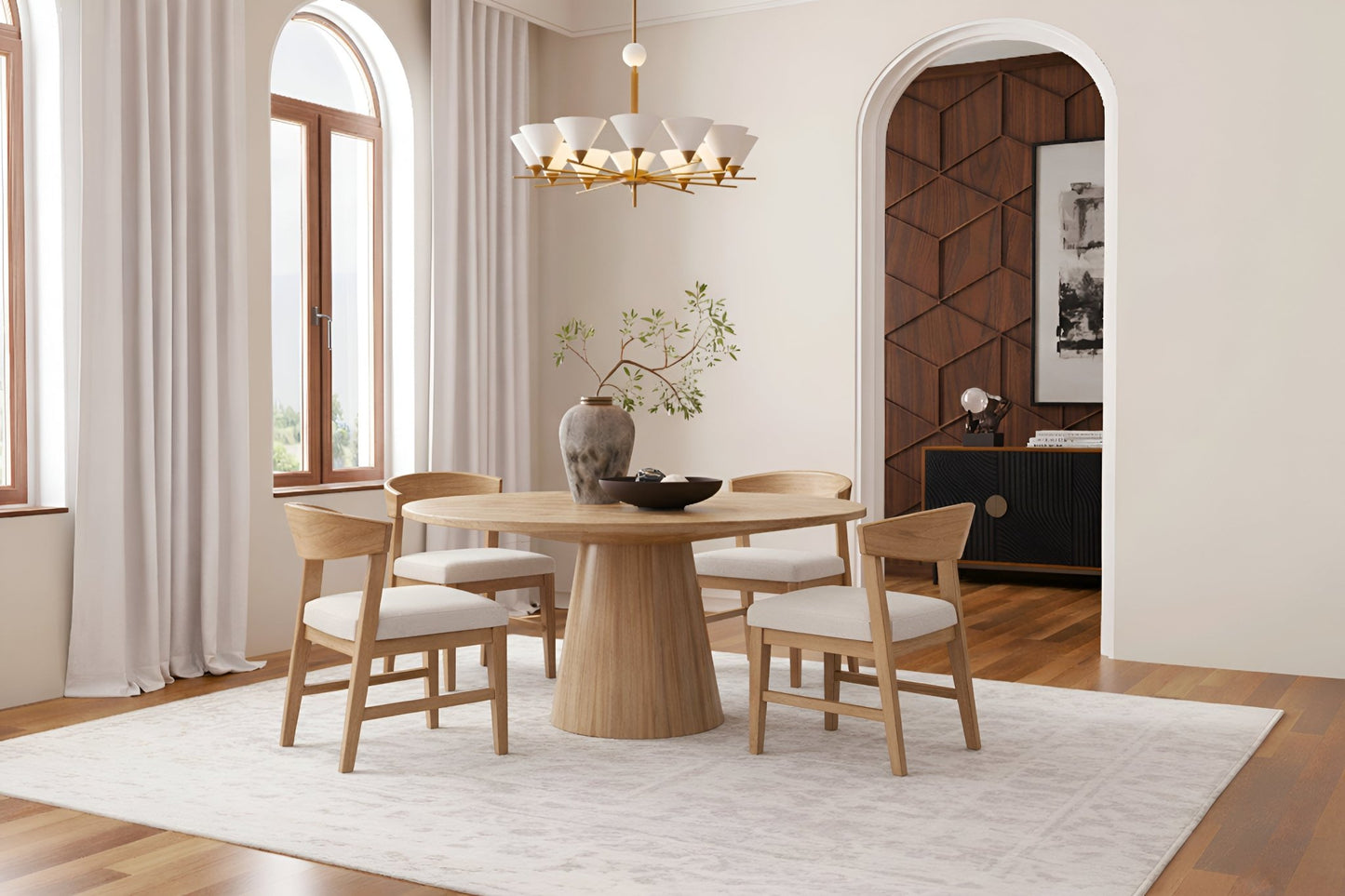 Cove Wood Back Chairs (Set of 2), Natural - Alpine Furniture