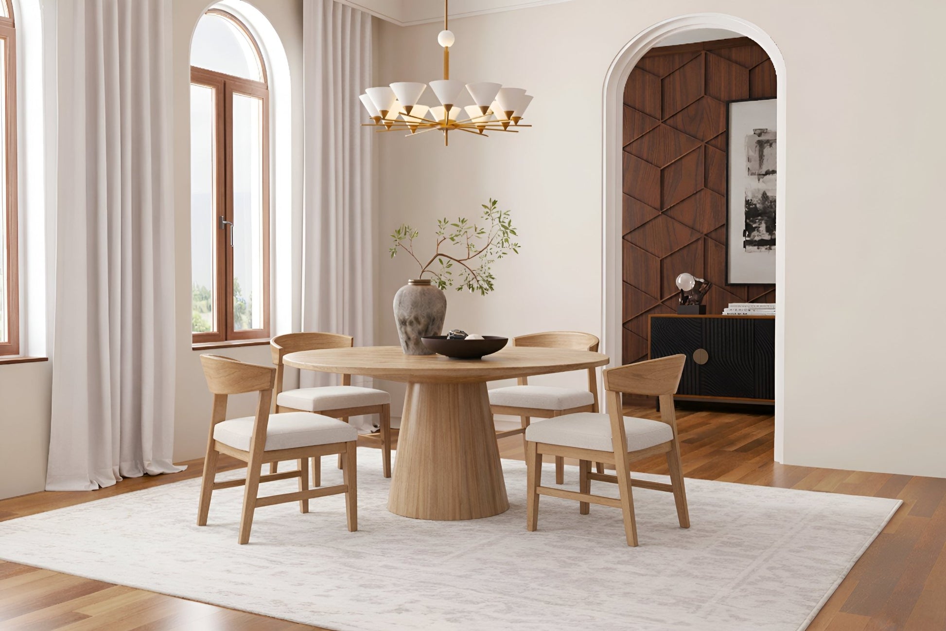 Cove Wood Back Chairs (Set of 2), Natural - Alpine Furniture