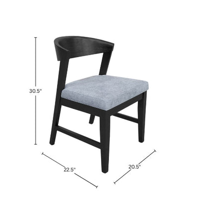 Cove Wood Back Chairs (Set of 2), Vintage Black - Alpine Furniture