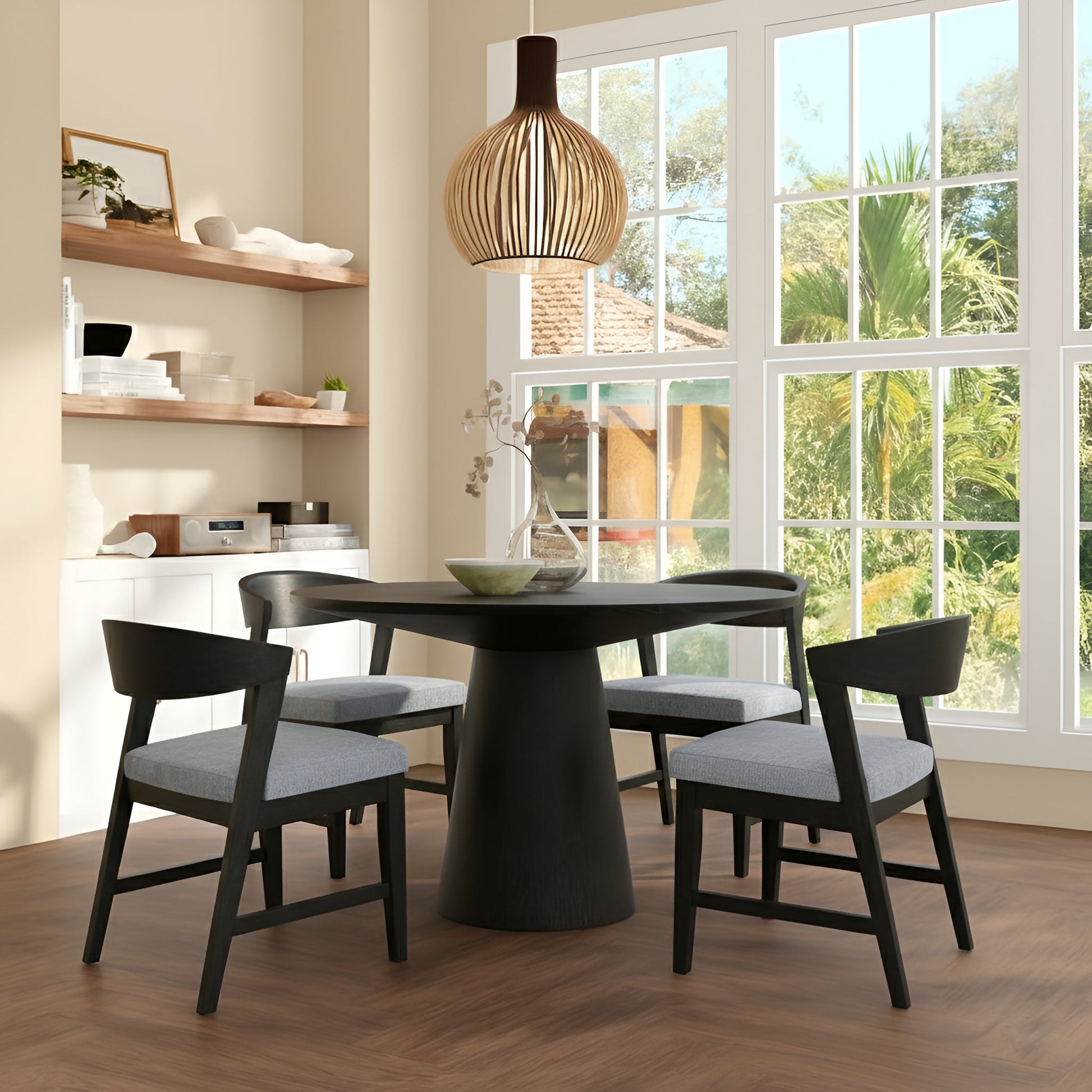 Cove Wood Back Chairs (Set of 2), Vintage Black - Alpine Furniture