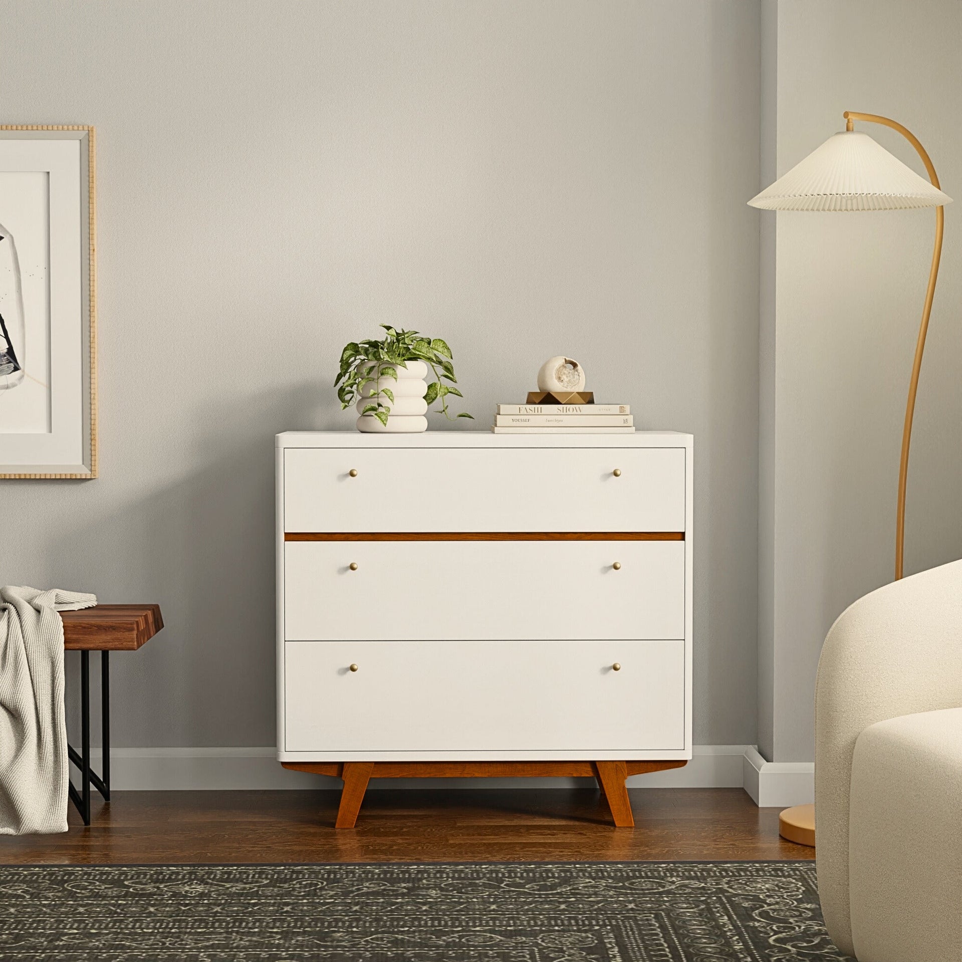 Alpine Furniture Dakota 3 Drawer Small Chest