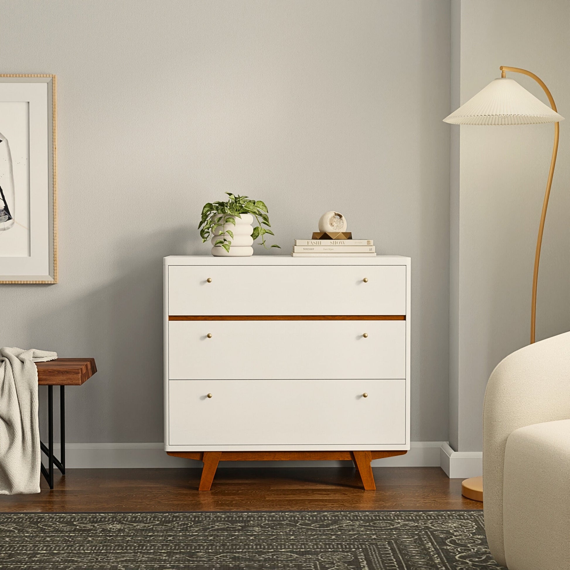 mid century modern 3 drawer dresser Dakota Mid-Century 3-Drawer Small Chest