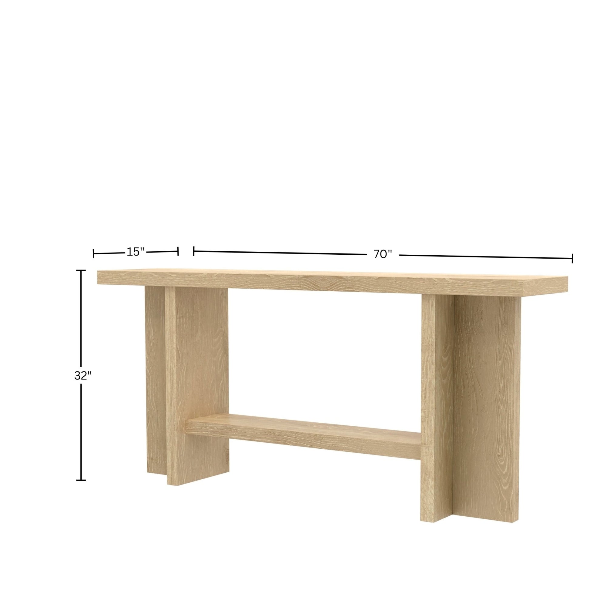 Donte Console Table, Natural - Alpine Furniture