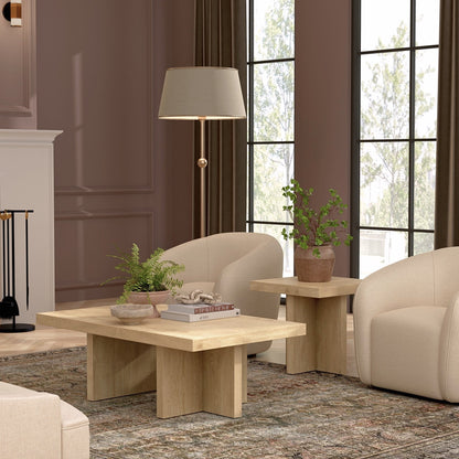 Donte Rectangular Coffee Table, Natural - Alpine Furniture