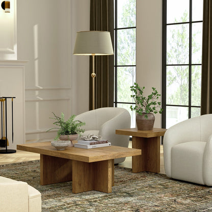 Donte Rectangular Coffee Table, Oak - Alpine Furniture