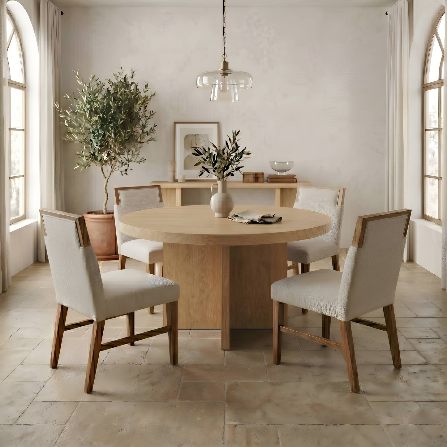 Donte Round Table, Natural - Alpine Furniture