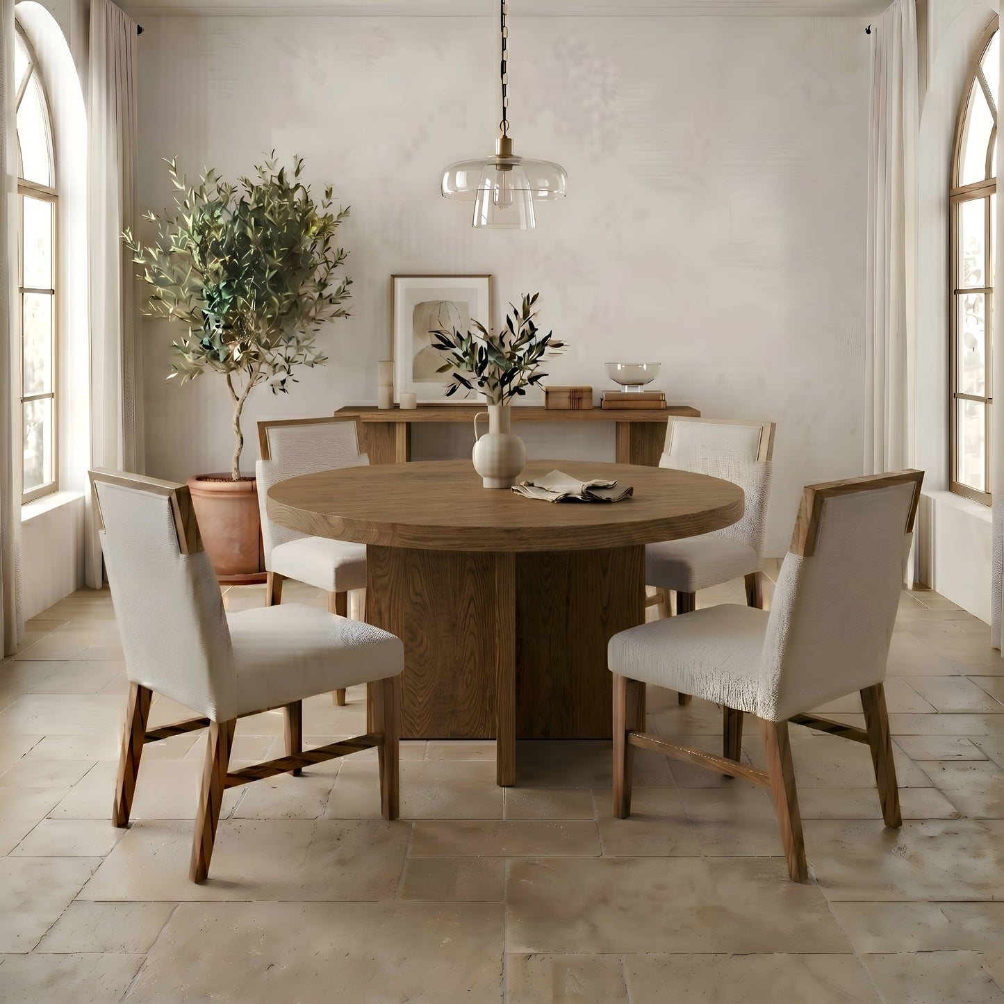 Donte Round Table, Oak - Alpine Furniture