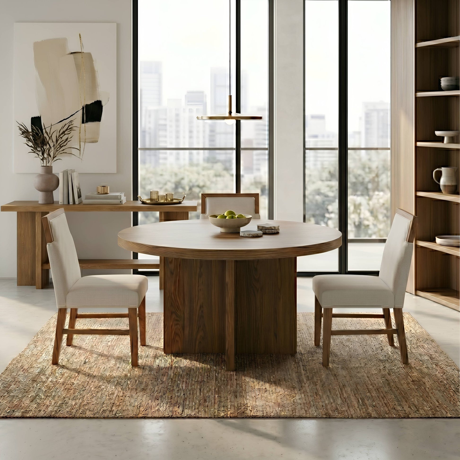 Donte Round Table, Oak - Alpine Furniture