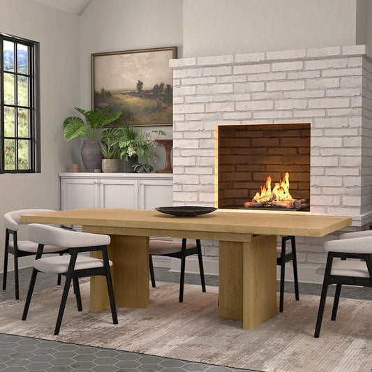 Donte Self Storage Extension Dining Table, Natural - Alpine Furniture