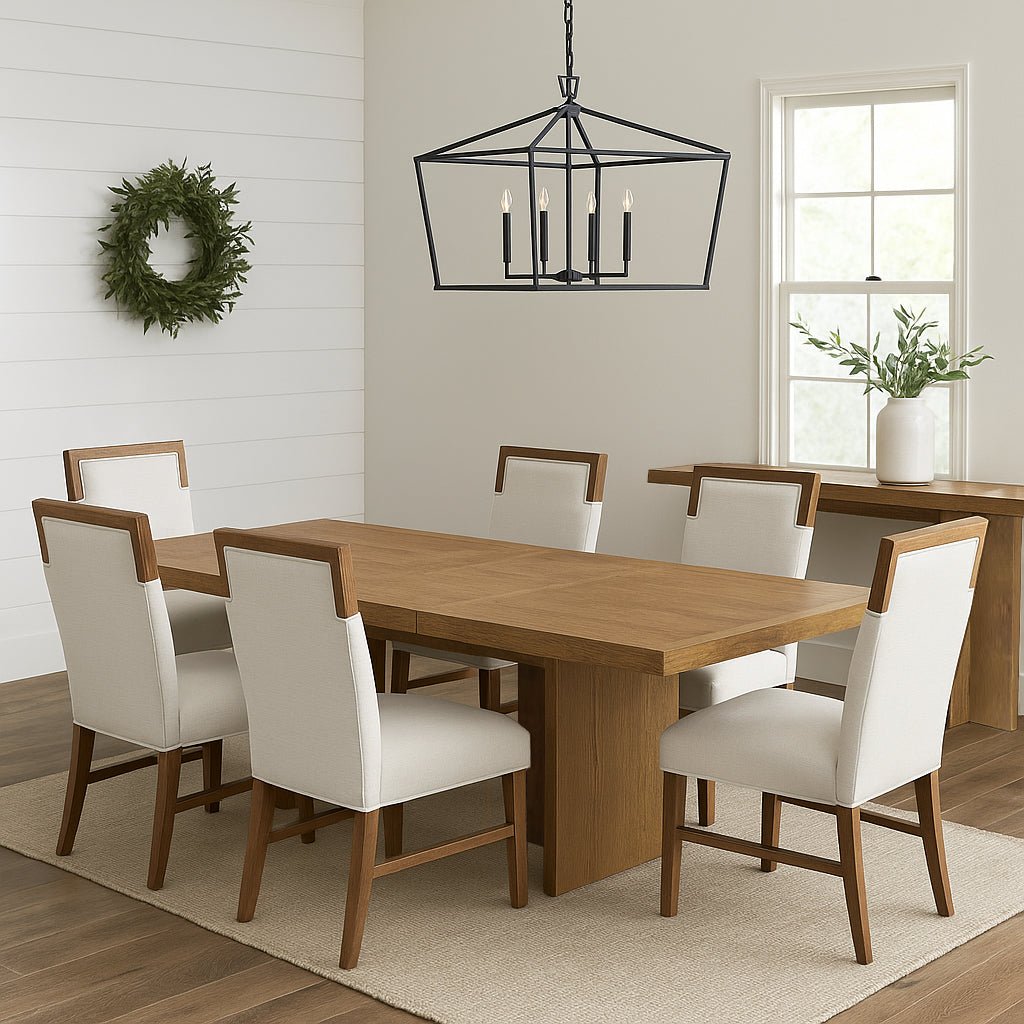 Donte Self Storage Extension Dining Table, Oak - Alpine Furniture