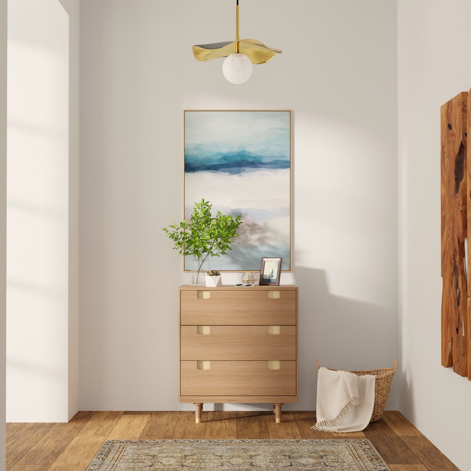 Easton 3-Drawer Small Chest in Sand Mahogany | Alpine Alpine Furniture Easton 3-Drawer Small Chest in Sand Mahogany | Alpine Alpine Furniture